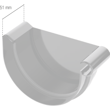 Denko rynny lewe BRYZA PVC 125 mm grafitowe (RAL 7021) | Plastikowy system rynnowy BRYZA PVC