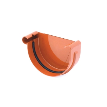 Denko rynny lewe BRYZA PVC 125 mm ceglaste (RAL 8004) | Plastikowy system rynnowy BRYZA PVC