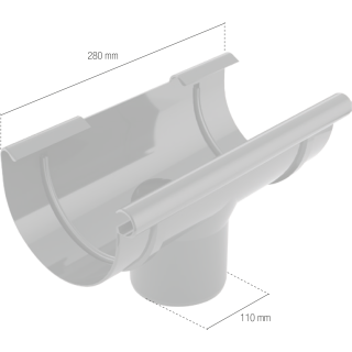 BRYZA PVC vývod 125/110 mm biely | Plastový okapový systém BRYZA PVC