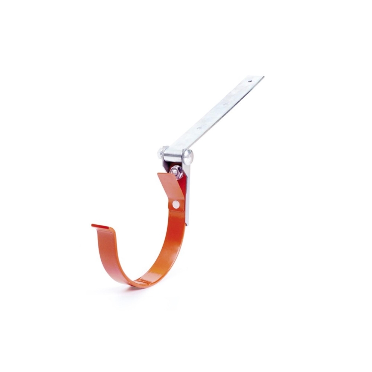 Hak rynnowy metalowy z przegubem BRYZA PVC 75 mm ceglasty (RAL 8004) | Plastikowy system rynnowy BRYZA PVC