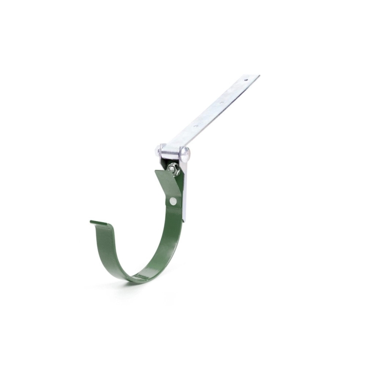 Hak rynnowy metalowy z przegubem BRYZA PVC 75 mm zielony (RAL 6020) | Plastikowy system rynnowy BRYZA PVC