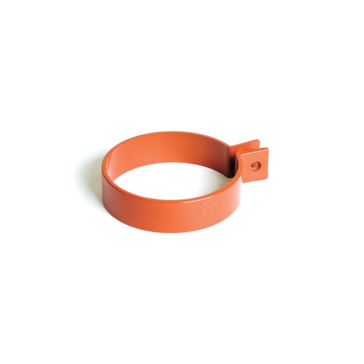 Obejma rury spustowej BRYZA PVC 90 mm ceglasta (RAL 8004) | Plastikowy system rynnowy BRYZA PVC
