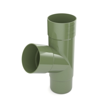 Trójnik rury spustowej plastikowy T BRYZA PVC 90 mm zielony (RAL 6020) | Plastikowy system rynnowy BRYZA PVC