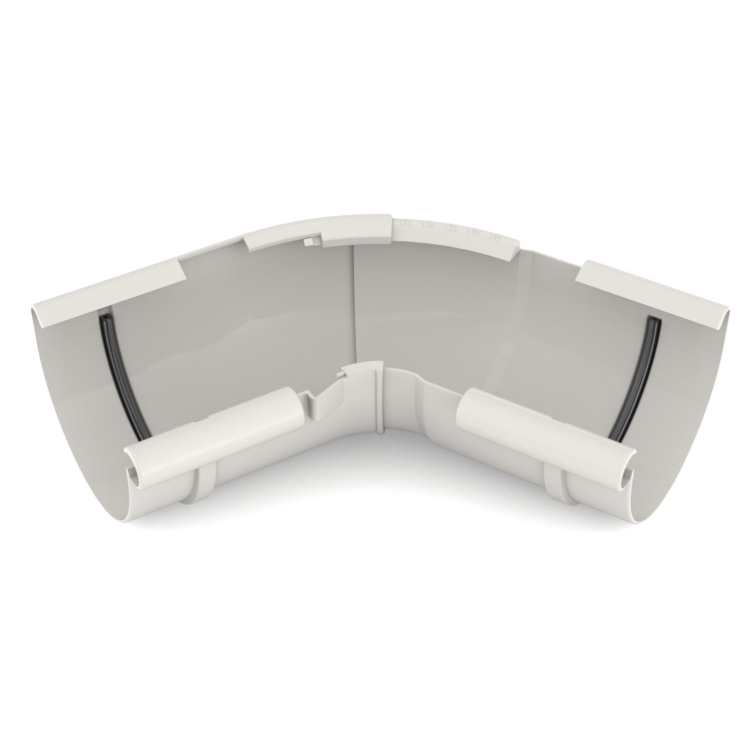 Narożnik wewnętrzny regulowany BRYZA PVC 120° – 145° 125 mm biały (RAL 9010) | Plastikowy system rynnowy BRYZA PVC