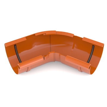 Narożnik wewnętrzny regulowany BRYZA PVC 120° – 145° 125 mm czerwony (RAL 3011) | Plastikowy system rynnowy BRYZA PVC