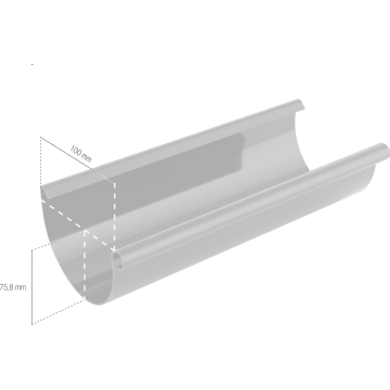 Rynna BRYZA PVC 100 mm brązowa (RAL 8017) długość 3 m | Plastikowy system rynnowy BRYZA PVC