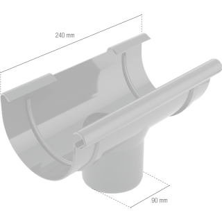 BRYZA PVC Stutzen 100/90 mm Braun | Plastový okapový systém BRYZA PVC