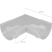 BRYZA PVC Narożnik wewnętrzny 100 mm grafit | Plastový okapový systém BRYZA PVC