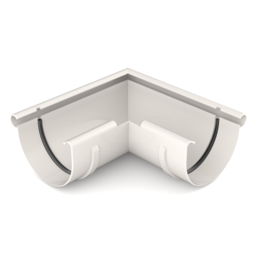 Narożnik zewnętrzny BRYZA PVC 90° 100 mm biały (RAL 9010) | Plastikowy system rynnowy BRYZA PVC