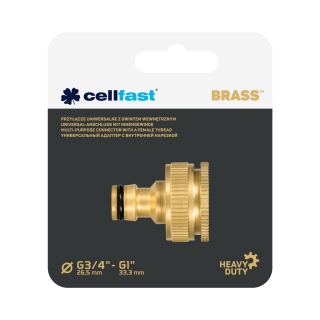 Multi-purpose connector with a female thread BRASS G3/4" - G1"