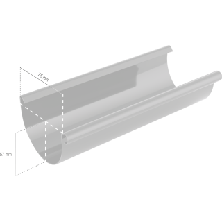 BRYZA PVC strešný žľab 75 mm 4 m čierny | Plastový okapový systém BRYZA PVC