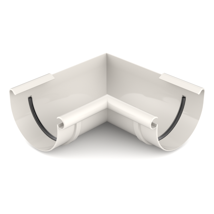 Narożnik wewnętrzny BRYZA PVC 90° 75 mm biały (RAL 9010) | Plastikowy system rynnowy BRYZA PVC