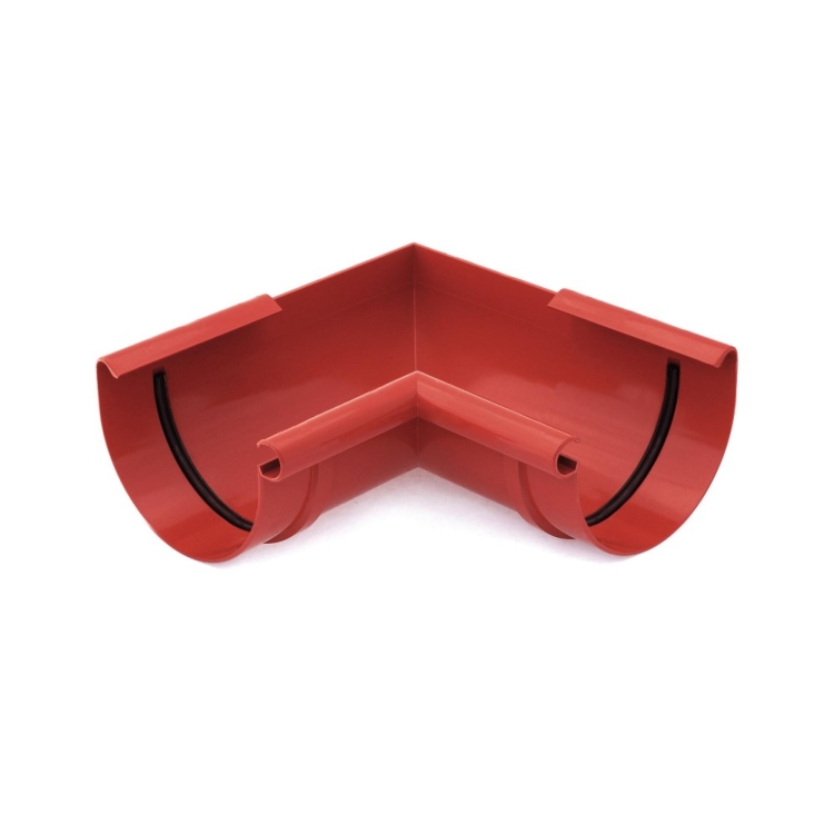 Narożnik wewnętrzny BRYZA PVC 90° 75 mm czerwony (RAL 3011) | Plastikowy system rynnowy BRYZA PVC