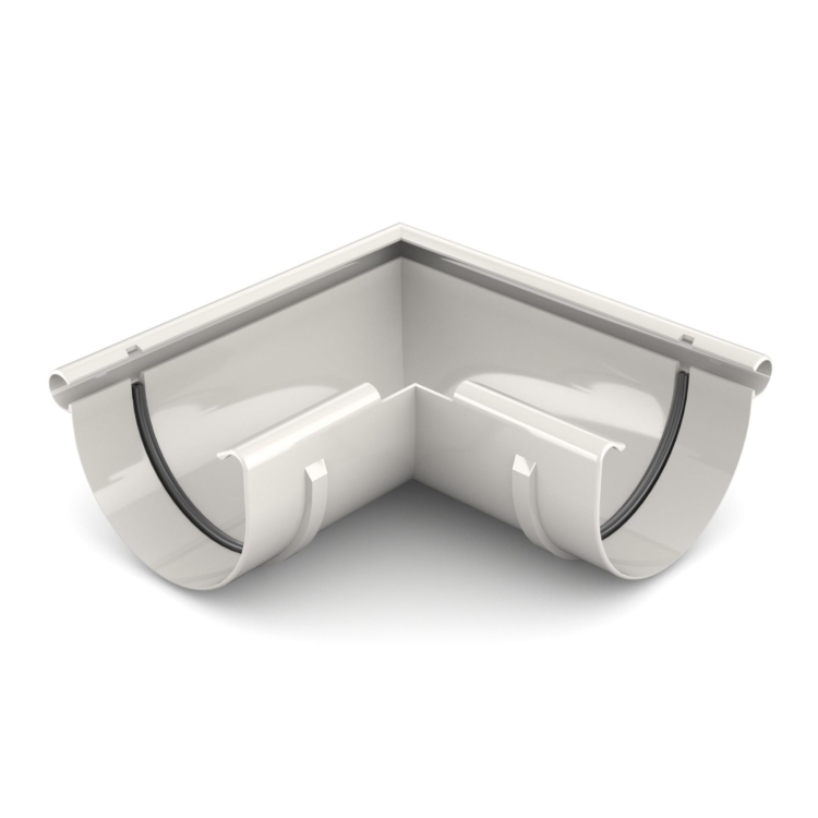 Narożnik zewnętrzny BRYZA PVC 90° 75 mm biały (RAL 9010) | Plastikowy system rynnowy BRYZA PVC