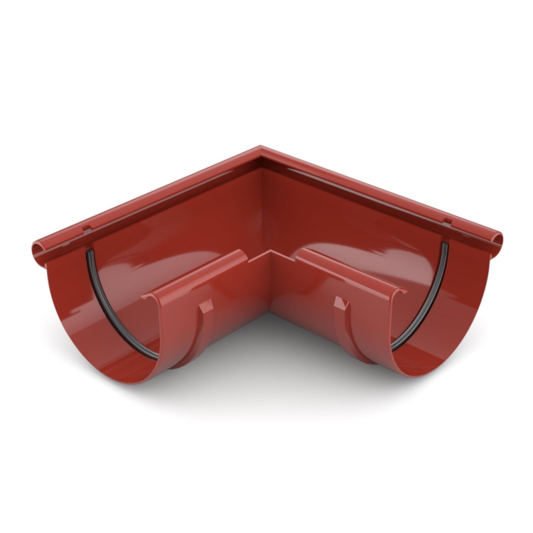 Narożnik zewnętrzny BRYZA PVC 90° 75 mm czerwony (RAL 3011) | Plastikowy system rynnowy BRYZA PVC