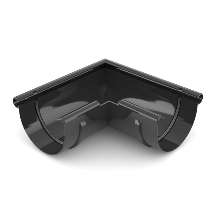 Narożnik zewnętrzny BRYZA PVC 90° 75 mm czarny (RAL 9005) | Plastikowy system rynnowy BRYZA PVC