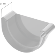 BRYZA PVC Denko prawe 75 mm cegła | Plastový okapový systém BRYZA PVC