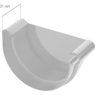 BRYZA PVC Denko prawe 75 mm cegła | Plastový okapový systém BRYZA PVC