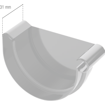 Denko rynny prawe BRYZA PVC 75 mm czarne (RAL 9005) | Plastikowy system rynnowy BRYZA PVC