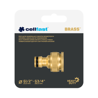 Multi-purpose connector with a female thread BRASS G1/2" - G3/4"