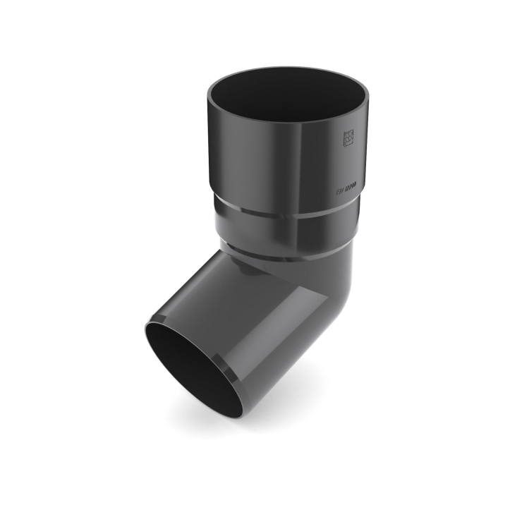 BRYZA PVC koleno 63 mm grafit | Plastový okapový systém BRYZA PVC