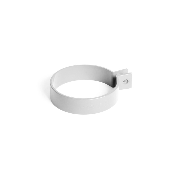 Obejma rury spustowej BRYZA PVC 63 mm biała (RAL 9010) | Plastikowy system rynnowy BRYZA PVC