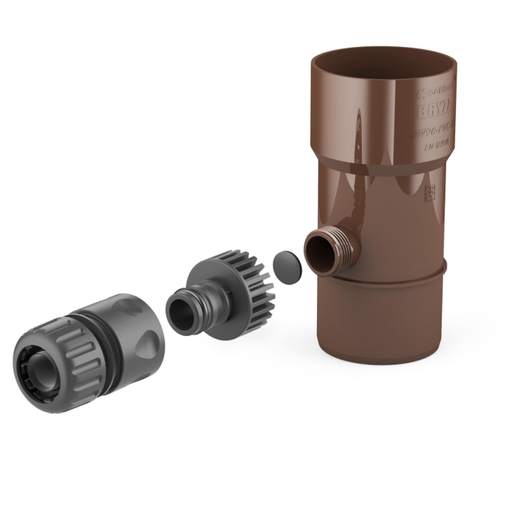 BRYZA PVC sběrač dešťové vody 63 mm hnědá (RAL 8017) | Plastový okapový systém BRYZA PVC