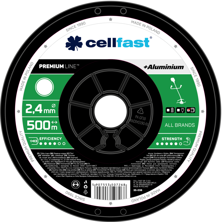 Trimmer line on spool PREMIUM – round 2,4 mm 500 m