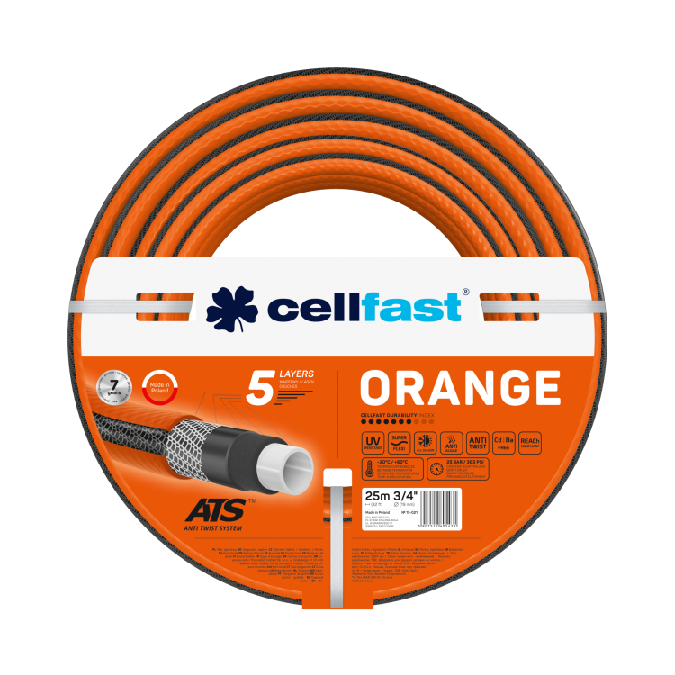 Garden hose ORANGE ATS 3/4" 25 m (82 ft)