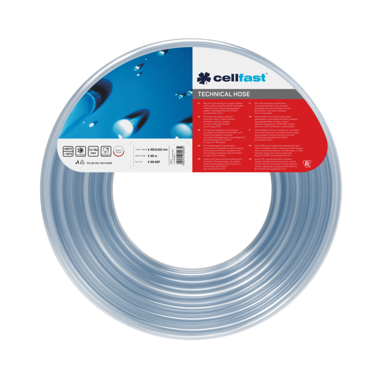 Unreinforced technical hose 25.0 × 3.0 mm 25 m (82 ft)