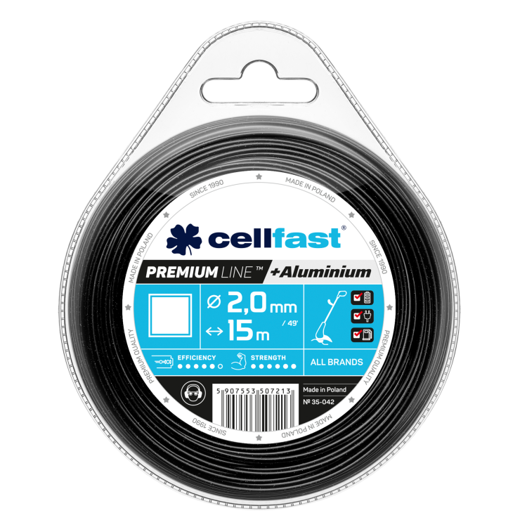 Żyłka tnąca PREMIUM – kwadrat 2,0 mm 15 m
