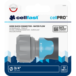 Hose quick connector - water flow SAFETOUCH CELLPRO 3/4"