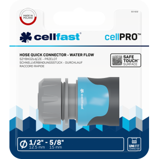 Hose quick connector - water flow SAFETOUCH CELLPRO 1/2" - 5/8"