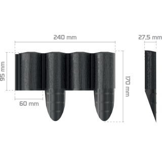 Záhradná palisáda 4 ECO 2,4 m - antracit