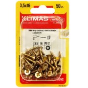 Vrut PZ se zápustnou hlavou – celý závit 3,5X16  (50ks/blistr)