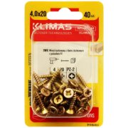 PZ skrutka so zápustnou hlavou – plný závit 4X20 (40 ks/blister)