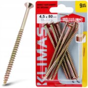 PZ skrutka so zápustnou hlavou – plný závit 4,5X80 (9 ks/blister)