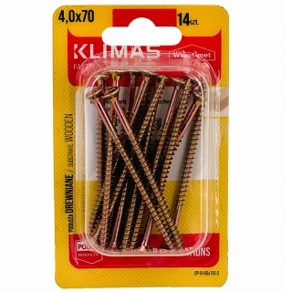 PZ skrutka so zápustnou hlavou – plný závit 4X70 (14 ks/blister)