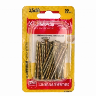 PZ skrutka so zápustnou hlavou – plný závit 3,5X50 (22 ks/blister)