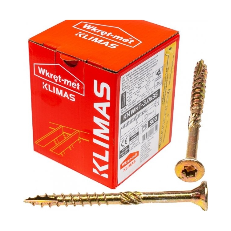 Vrut konstrukční  se zápustnou hlavou TX 3X35 (500ks/bal.)