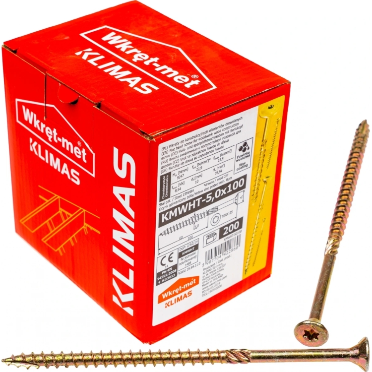 Vrut konstrukční se zápustnou hlavou TX 5x100 (200ks) - Kvalitní Spojovací Materiál |