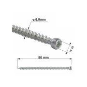Vrut konstrukční celý závit s válcovou hlavou. TX 6X80 (100ks/bal.)