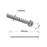 Vrut konstrukční celý závit s válcovou hlavou. TX 6X140 (100ks/bal.)
