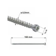 Vrut konstrukční celý závit s válcovou hlavou. TX 6X160 (100ks/bal.)