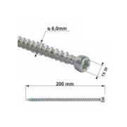 Vrut konstrukční celý závit s válcovou hlavou. TX 6X200 (100ks/bal.)