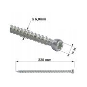 Vrut konstrukční celý závit s válcovou hlavou. TX 6X220 (100ks/bal.)