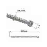 Vrut konstrukční celý závit s válcovou hlavou. TX 6X240 (100ks/bal.)