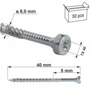 Vrut kov–dřevo 6HR/TX 8X40 (50ks/bal.)
