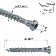 Vrut do tesařského kování TX 5x40 (250ks/bal.)