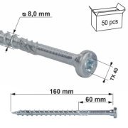 Vrut kov–dřevo BZN TX 8X160 (50ks/bal.)
